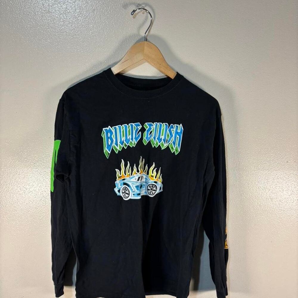 Billie Eilish 2019 World Tour Long Sleeve Graphic T-Shirt With Sleeve Hits